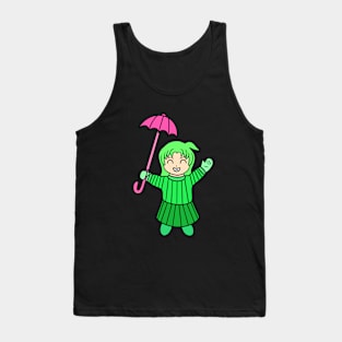 Cute girl with umbrella Tank Top